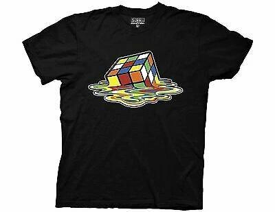 Rubiks Cube T-Shirt Melting Exploding Big Bang Game 80s Nerd Dripping Paint USA