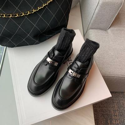 Версия из коровьей кожи~ толстая подошва увеличение высоты 6 см виноградная мама те же туфли-лоферы женские натуральная кожа британская серебряная пряжка стиль колледжа s