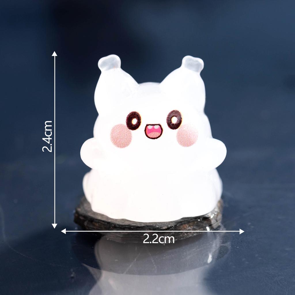 Микропейзаж Милая светящаяся в темноте фигурка кота Маленькое привидение Декоративные аксессуары для рабочего стола Мини-украшения