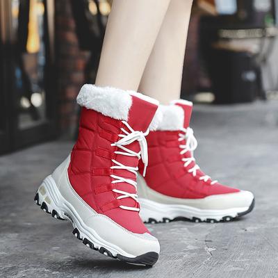 Мода Новые Качественные Водонепроницаемые Зимние Женские Сапоги Сохраняют Тепло До Середины Икры Зимние Сапоги Женские Шнуровка Удобные Короткие Сапоги Кроссовки Для Отдыха На Природе