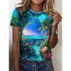 Summer Beautiful Scenery 3D Print T-shirts Women Streetwear Casual Fashion Y2k Short Sleeve T Shirt O-neck Tees Tops Clothing
