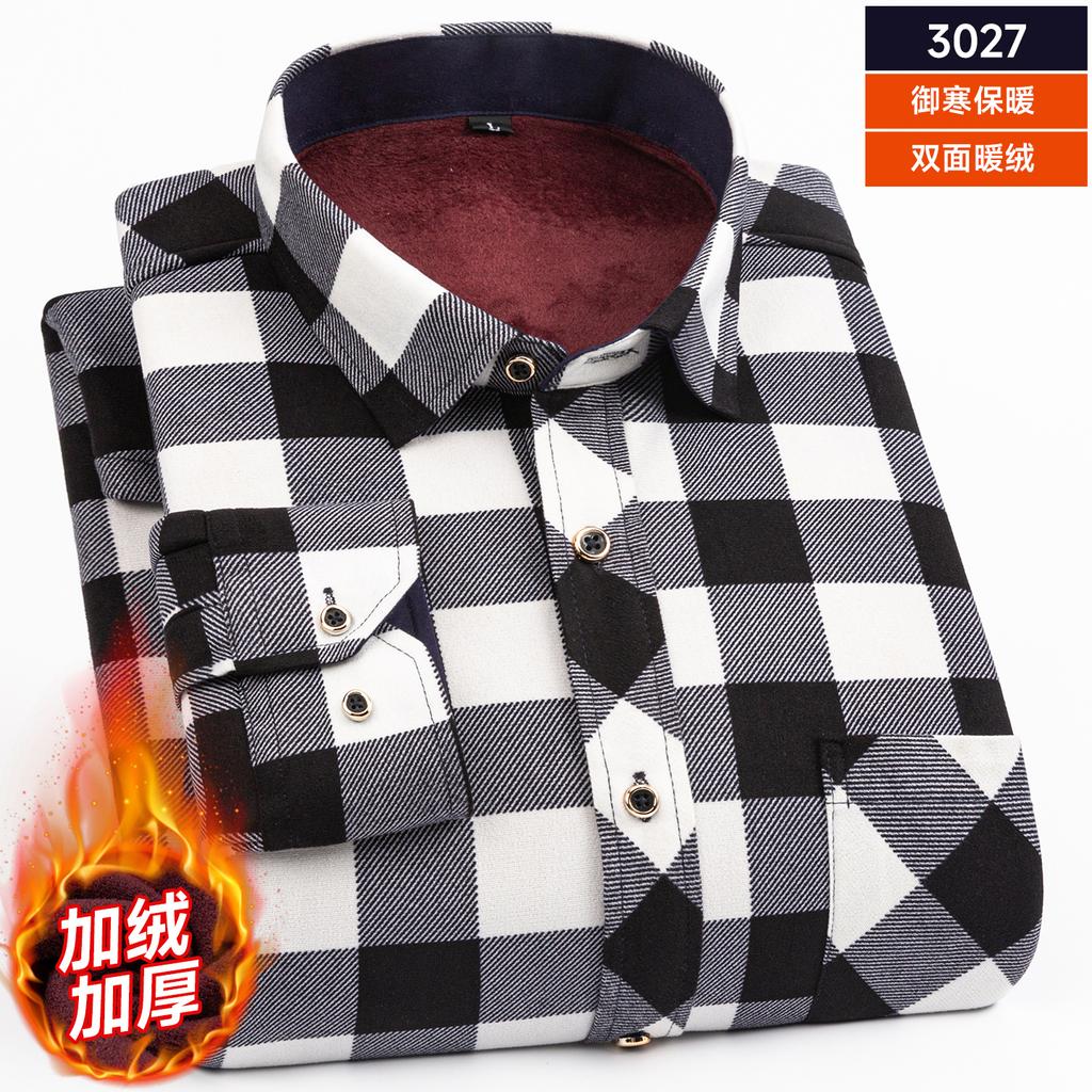 Мужские двухсторонние флисовые рубашки с длинным рукавом в клетку, более плотные, зимние, повседневные, теплые, трендовые, холодостойкие, удобные рубашки для мужчин