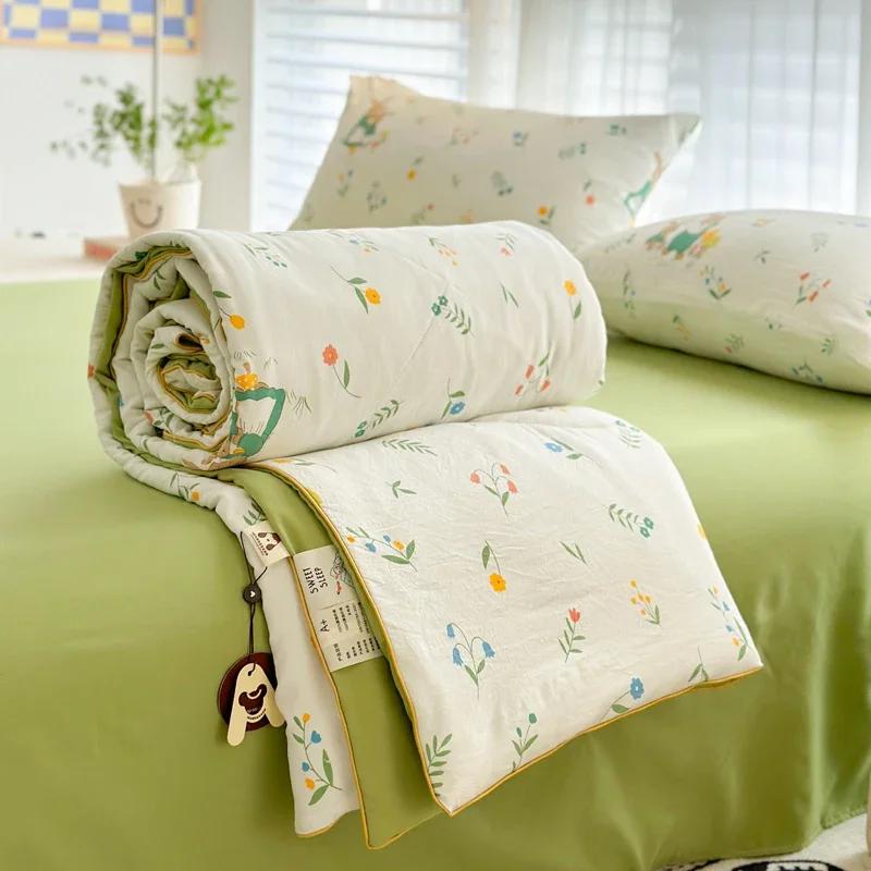 Мягкое четырехсезонное пуховое одеяло с кондиционером, летнее тонкое одеяло, дышащее мягкое офисное одеяло для сна