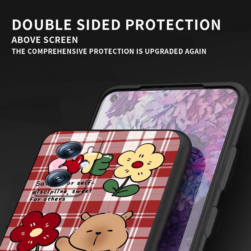 Мультяшная Аниме Капибара Арт Для OPPO Reno 5 6 7 A96 A40 A58 Realme GT A74 A78 Neo2 A74 A78 Find X5 X3 X7 X8 Черный Чехол для Телефона