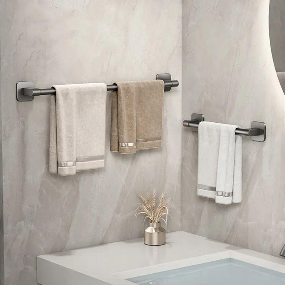 Self-adhesive Towel Holder Aluminum Alloy Bathroom Shelves New Towel Bar Household