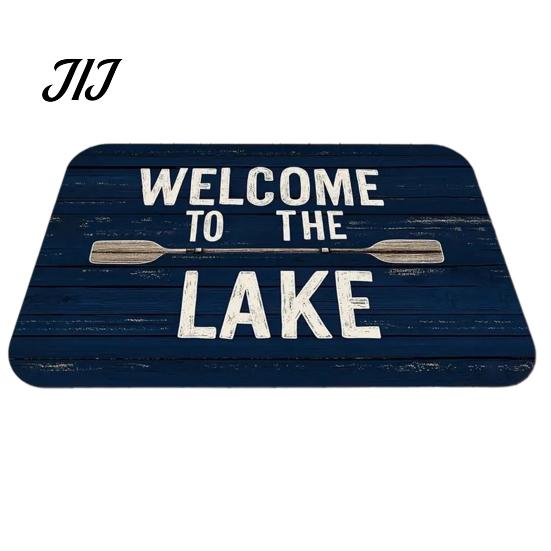 Non-slip Household Floor Mats Beach House Entrance Rug, Starfish Shell Welcome Mat, Coastal Waterproof Outdoor Patio Bathroom Door Mat for Front Decor