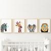 Сафари детеныши животных лев зебра в очках постеры холст картина детская настенная живопись печать детская комната фотографии скандинавский детский декор