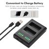 LP-E10 Battery Charger 2-slot with LED Indicators   2pcs LP-E10 Batteries 7.4V 2200mAh with USB