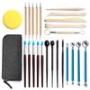 25 Piece/set Pottery Tools DIY Pottery Clay Sculpture Carving Knife Clay Sponge Pill Stick Silicone Point Drill Pen