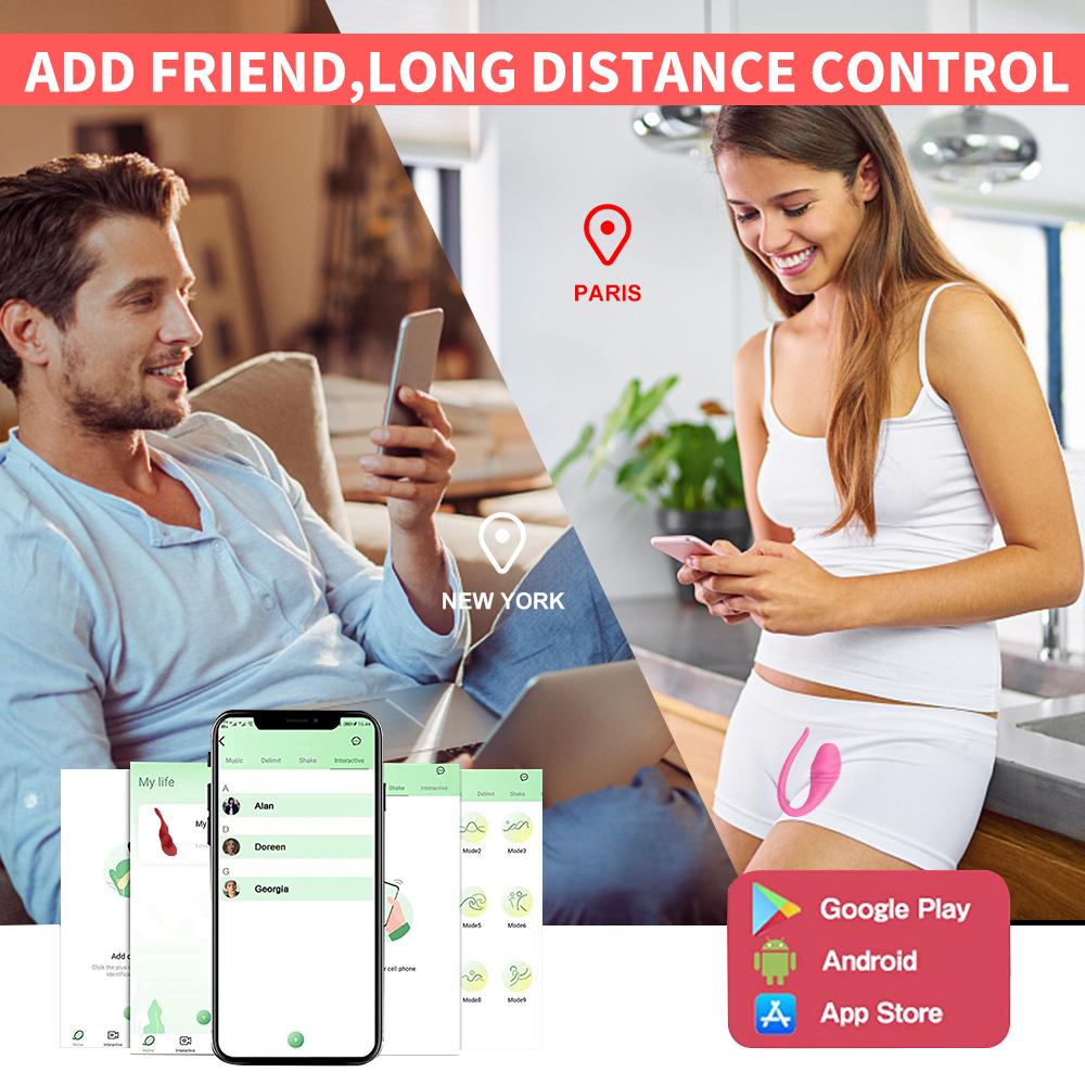 Беспроводной Bluetooth дилдо вибратор секс-игрушки для женщин дистанционное приложение двойное управление носить вибрирующий вагинальный шарик трусики игрушка для взрослых 18