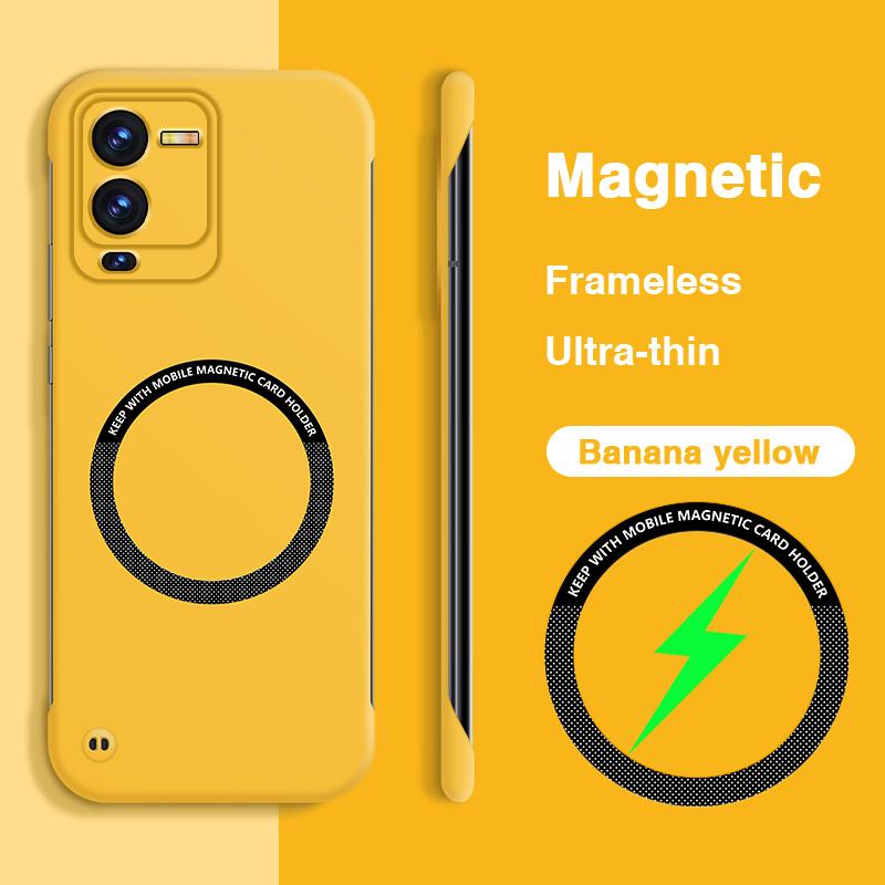 Роскошный магнитный чехол для VIVO V25 Pro S15 Pro S15E V25Pro S15Pro 5G Жесткий ПК Тонкий Оригинальный Безрамочный Задняя крышка с поддержкой беспроводной зарядки
