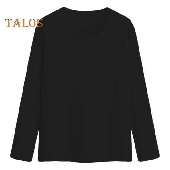 Женские термотопы с круглым вырезом, длинным рукавом, бархатной подкладкой, облегающие однотонные теплые футболки