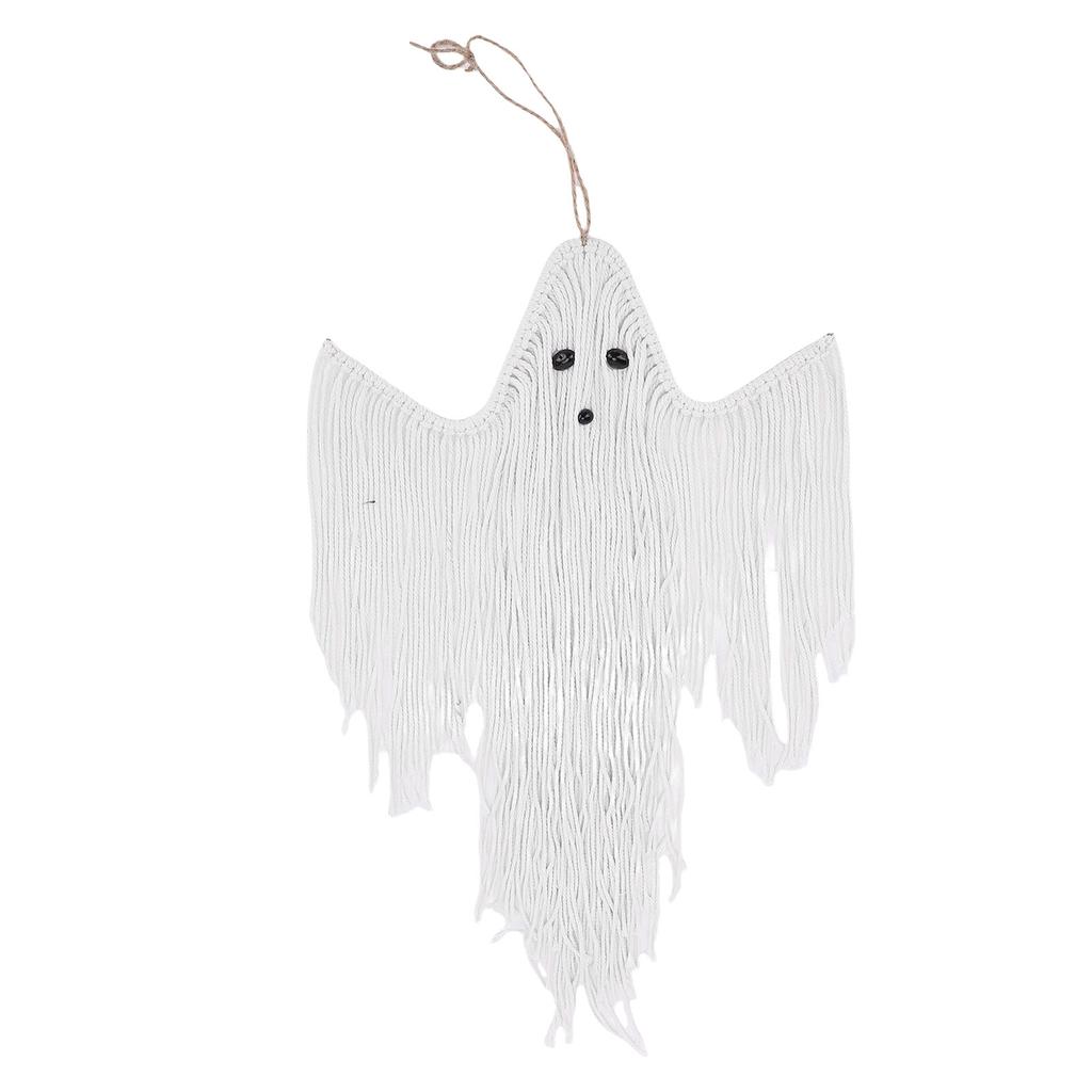 Подвесное украшение-призрак в жутком бохо-стиле, ручной работы из хлопковой веревки, для настенного искусства, праздничной двери, окна