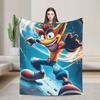 Плед из бархата с принтом Crash Bandicoot Плед для дивана, путешествий, очень теплый, одеяло для спальни