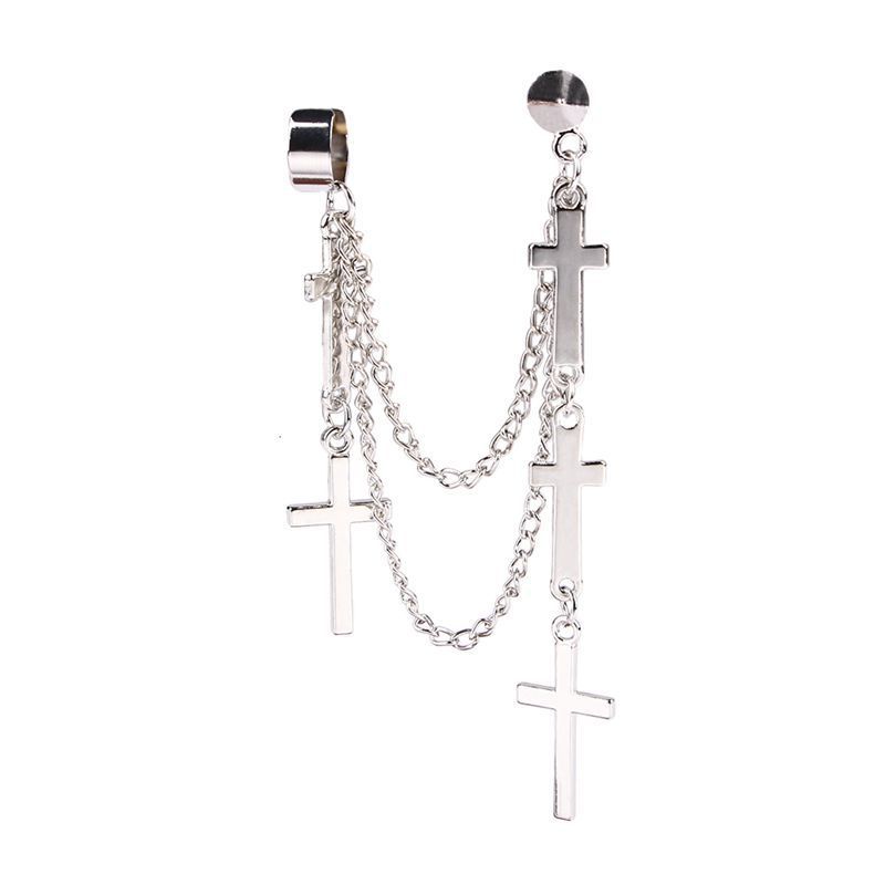 Punk Cross Drop Earrings With Alloy Metal For Womens Fashion Accessories