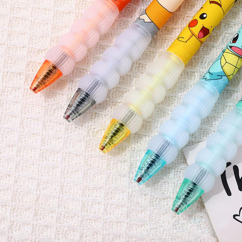 5Pcs Pokemon Pikachu Gel Pen Stationery Cute Anime Cartoon Charmander Squirtle Press Gel Pen School Supplies Holiday Gifts