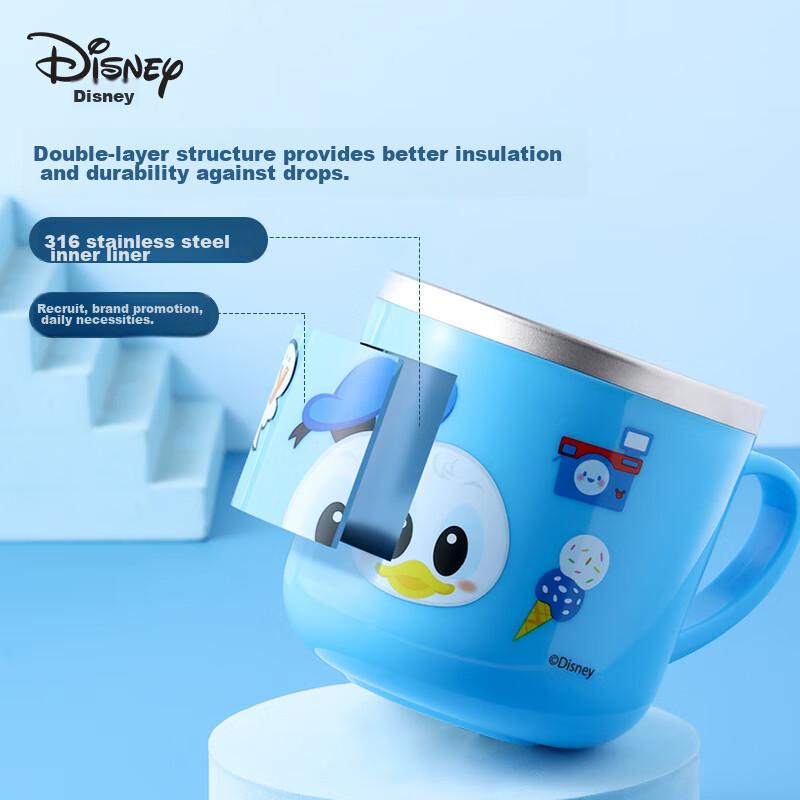Disney Children Milk Cup, Training Cup, Stainless Steel Cup for Kids, Baby Cup for Kindergarten, Specialized Drinking Cup for School Use