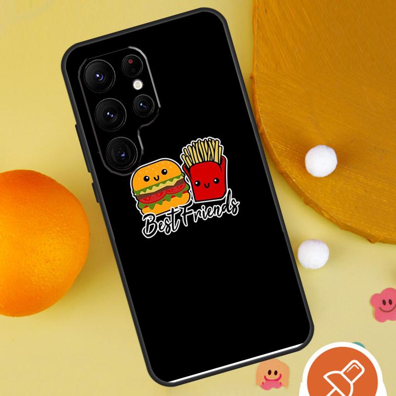 Чехол для телефона с рисунком Картофель фри, Бургер, Пицца для Samsung Galaxy S25 Ultra S24 S23 S22 S21 Ultra S9 S10 Plus S20 FE Funda Cover