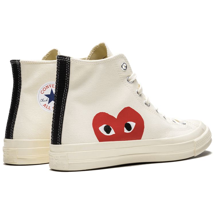 Comme Des Garçons Play X Converse Chuck 70 High Milk Unisex Sneakers White 150205C