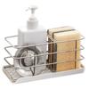 Stainless Steel Sponge Holder, Rust-proof Sponge Rack for Kitchen Use, Sponge Detergent Holder, Wall-mountable, with Adjustable Dividers, Water-repell