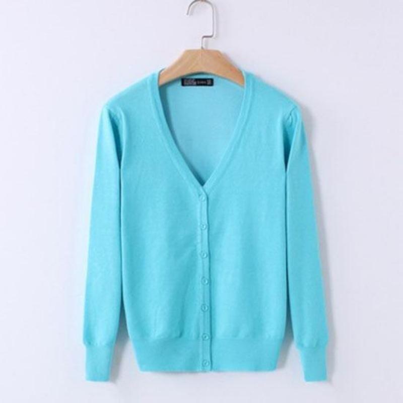 European and American Autumn Women's Thin Sweater Women's Knit Sweater Cardigan Shawl Long Sleeve V-neck Short Coat