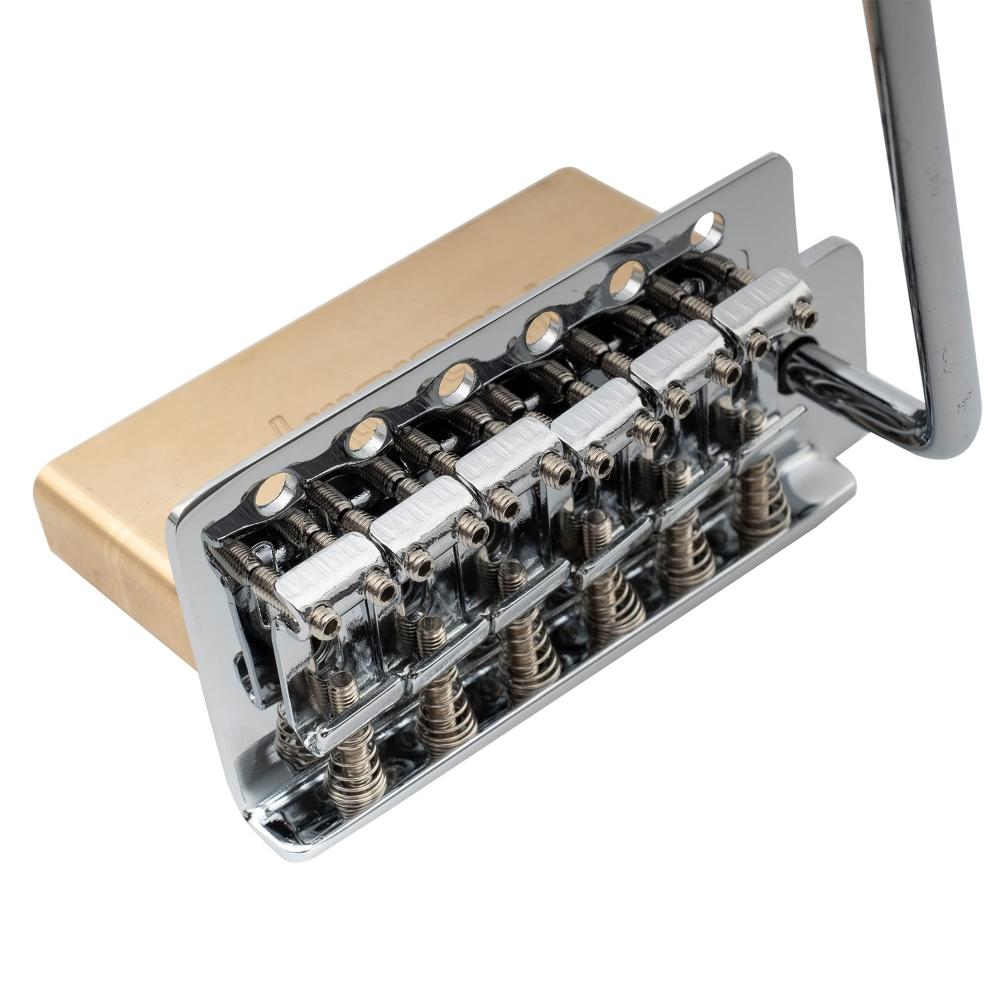 Musiclily Pro 10.5mm Vintage 6 Point Tremolo Unit Bridge 36mm Solid Brass Block для электрогитары Squier Strat, хром