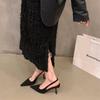 Black Temperament Celebrity Bag Head Sandals Fairy Shoes 2025 New Spring and Summer French Pointed High Heels Single Shoes
