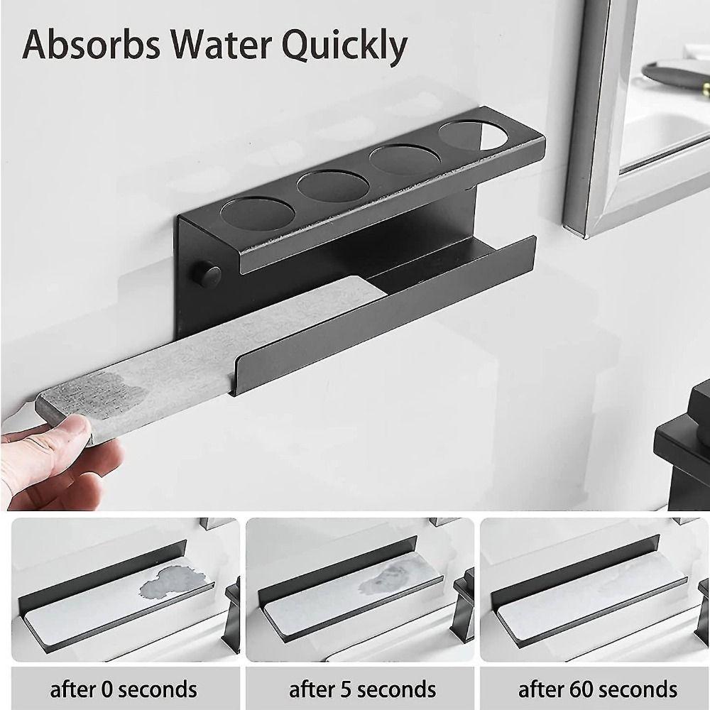 Space Saving 4-Slot Toothbrush Holder Wall Mounted Storage Rack Bathroom Organizer  for Bathroom