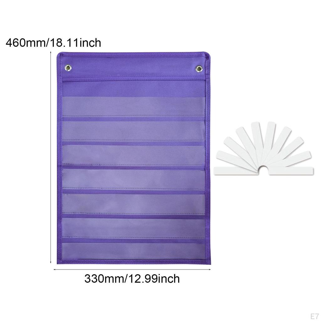 Classroom Pocket Chart 7 Rows Learning Tool Accessory for Home Letter Cards School