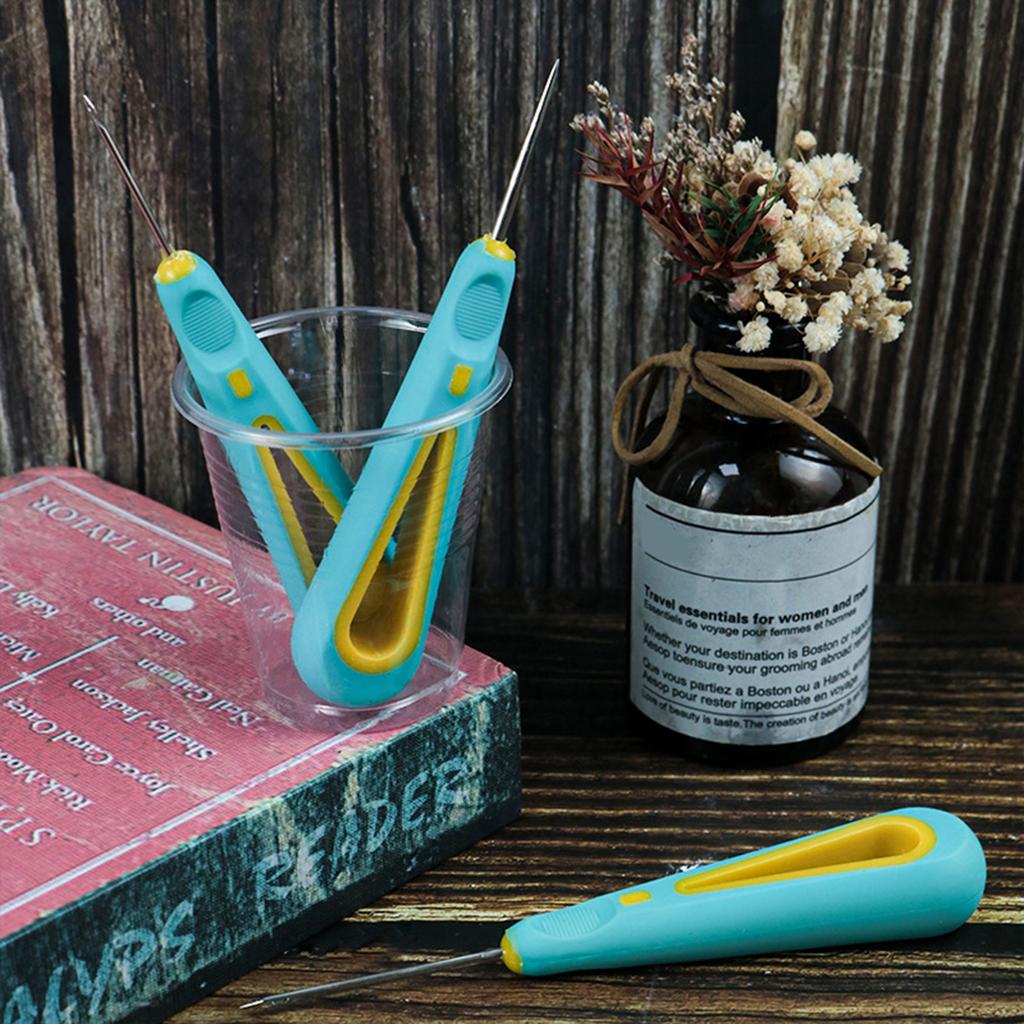 3x DIY Candle Making Punch Tool Round Hole Cone Hand Drills Punch Needle Candle Wick Tools for Crafting Candle Making