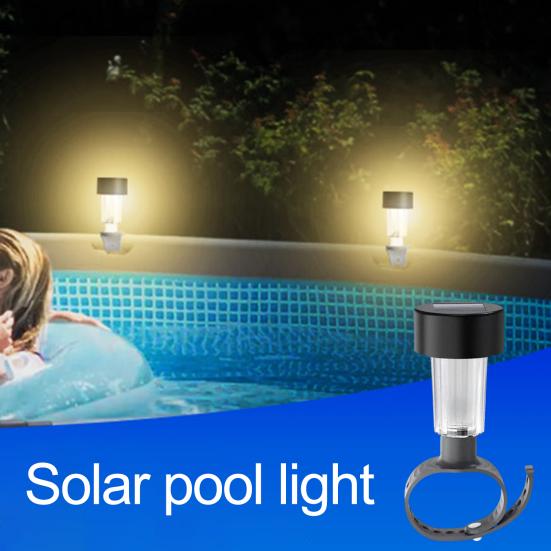 45297 Pcs Pool Polr Light Solar Powered Waterproof Above Ground Pool Fence Lamp Warm