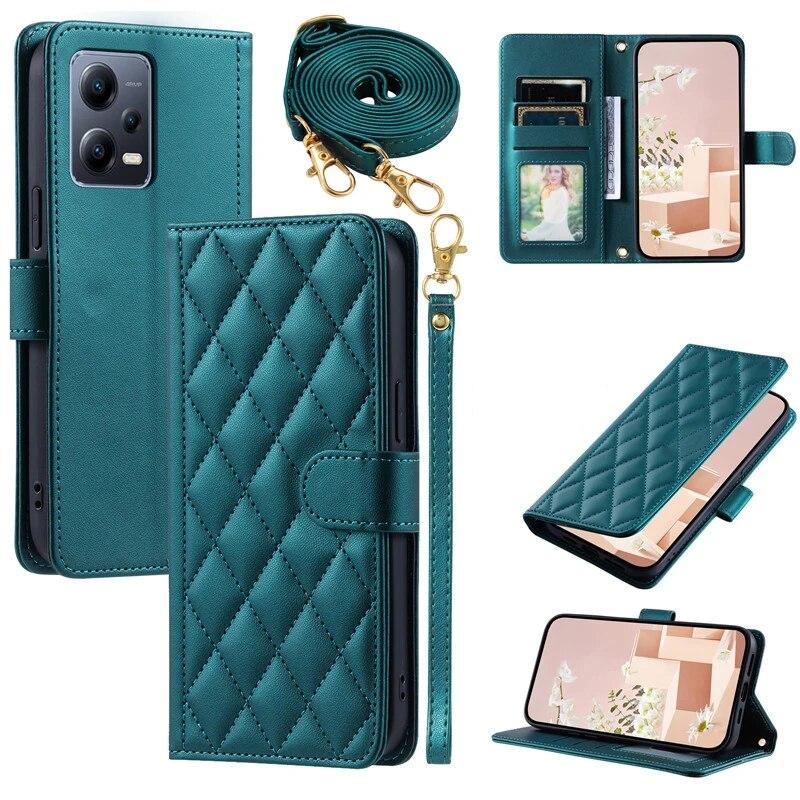 Кожаный чехол-бумажник с ремешком для телефона для карточек для XiaoMi 13T 12T 11T POCO F5 X5 X3 RedMi 13C Note 13 Pro Plus 12 11 10 для Google Pixel 8A Pro 7A откидная крышка