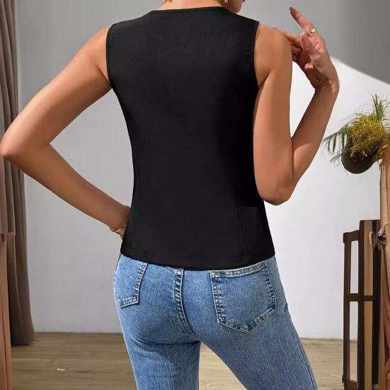 Женский нарядный жилет-костюм с V-образным вырезом, на пуговицах, блейзер, жилет, укороченный топ без рукавов, приталенный