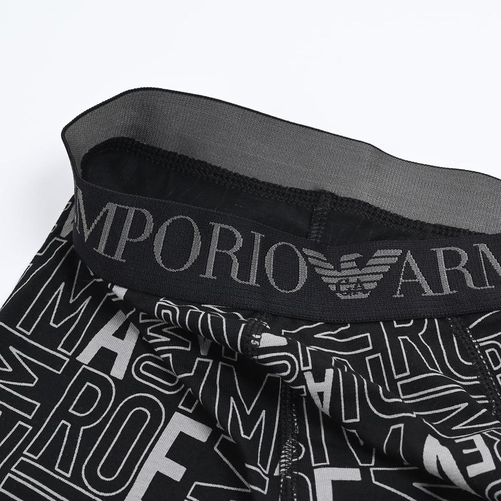 Emporio Armani Underwear Boxer Shorts Logo Print Gray 111389 4R506 34521 XL Men's [Item]