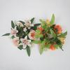 Artificial Flowers Candle Ring Simulated Mini Wreath Candlestick Wreath  Wedding Party Decoration