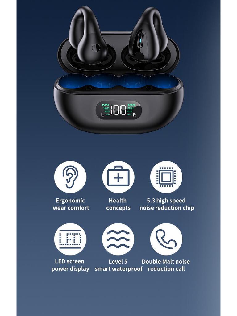 Беспроводные спортивные наушники с шумоподавлением, накладные, Bluetooth, для трансграничного использования, с большой батареей и дизайном с зажимом для уха