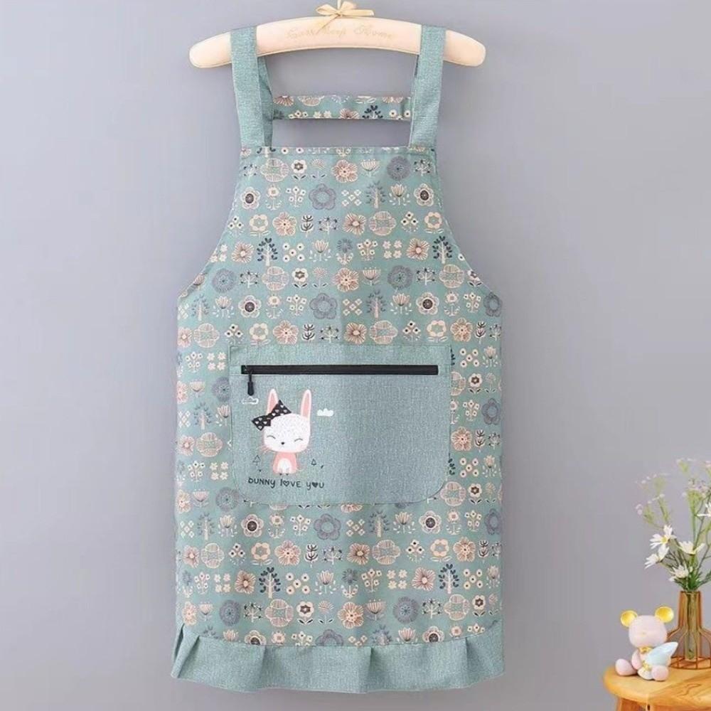 New Breathable Flower Kitchen Apron Cotton Korean Style Cooking Smock Wear-resistant Chef Apron for Women Girl