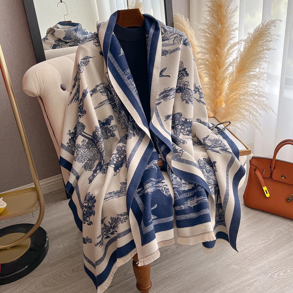Luxury Winter Scarf Women Cashmere Warm Pashmina Brand Foulard Female Shawls Wraps Thick Soft Bufanda Poncho Scarves Stole