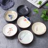 1pcs Japanese Ceramic Round Sauce Dish Vintage Soy Sauce Seasoning Household Dip Dish Sushi Sauce Snack Serving Dish Tableware