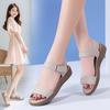 Women's Sandals Summer Beach Shoes Lazy Flat Shoes Girl Open Toe Casual Soft Walking Beige Sandals