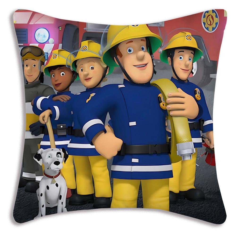 Anime For Firemans S-Sam Pillow Covers Cartoon Sofa Decorative Home Double-sided Printing Short Plush Cute Cushion Cover