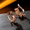 Multicolored Earring Vintage Zirconia Rose Gold Plated Custom Fine Jewelry Earrings 2024