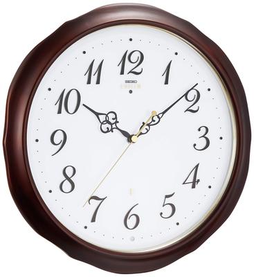 Часы настенные Seiko Clock темно-коричневые деревянные 300 x 295 x 47 мм радио аналоговые SEIKO HS554B