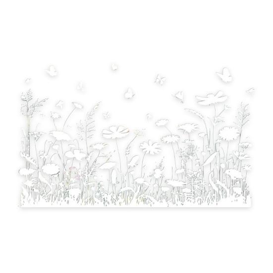 Window Decals Spring Garden Design Double-Sided Visibility Electrostatic Adsorption Glass Sticker Home Shop Window Decoration