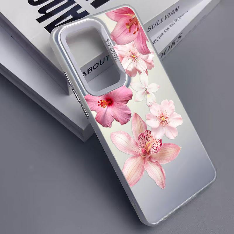 Для Samsung Galaxy S21 S23 S24 FE S25 S24 S23 S22 Ultra Plus Лазерный Чехол для Телефона Реалистичный Принт Лилии Ударопрочные Задние Крышки