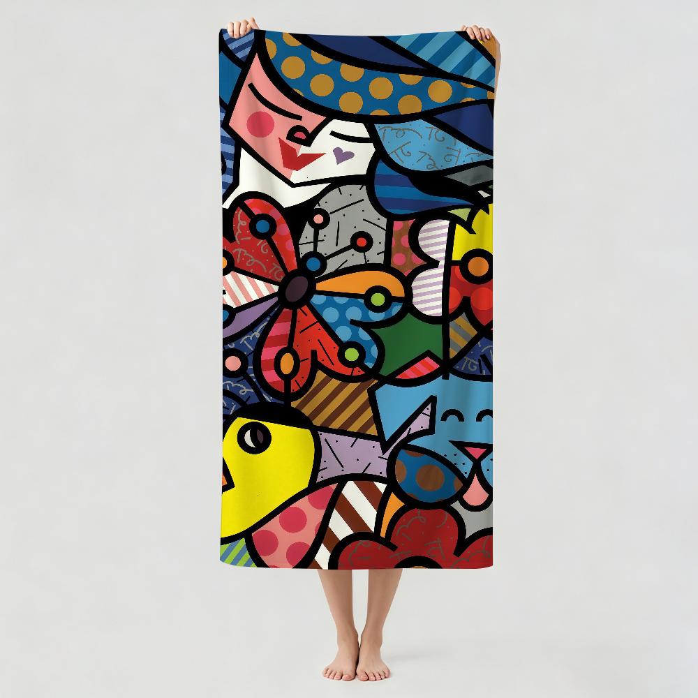 Модный принт R-Romero B-Britto Полотенце Сушильное Банное Полотенце Применимо Для Легкого Плавания Кемпинга Йоги Пляжа Выход