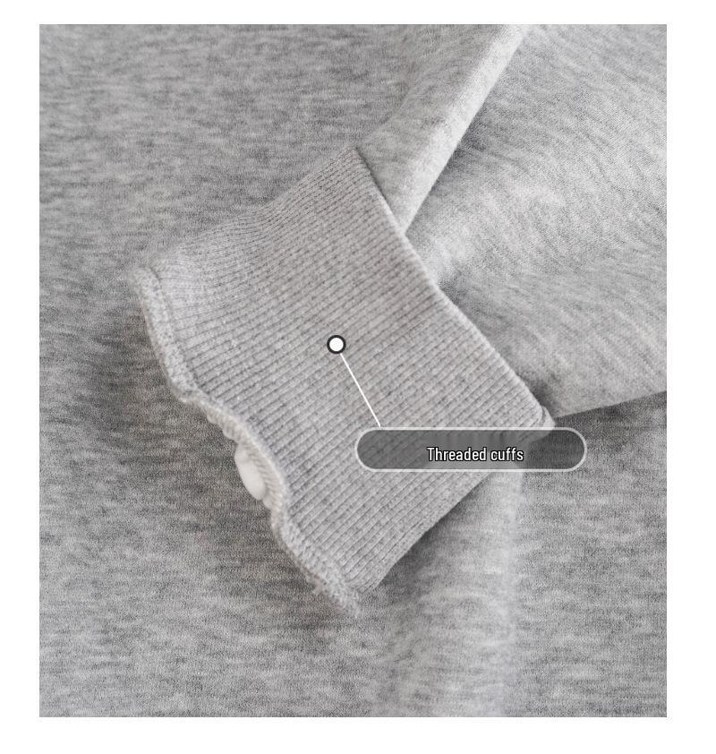 Модный женский свитшот с опущенными плечами - 2025 Huamian, с круглым вырезом, 320 г, свободный крой, пуловер, модная верхняя одежда