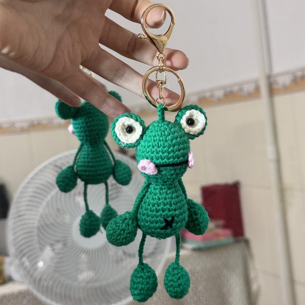 Ручная вязка из шерсти Подвеска Лягушка Мультяшные Брелоки Крючком Ключи Сумка Подвеска Ручная Вязка Кукла Милый Мультяшный Автомобиль Сумка Декор