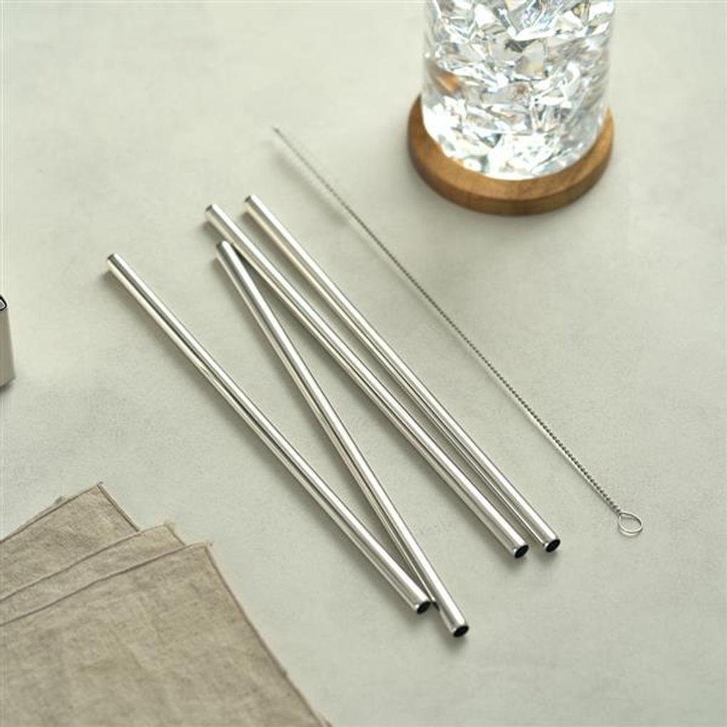 Набор щеток для чистки соломинок из нержавеющей стали Esteban Hoff 22,5 см прямые 4 шт. + щетка для чистки 1 шт.