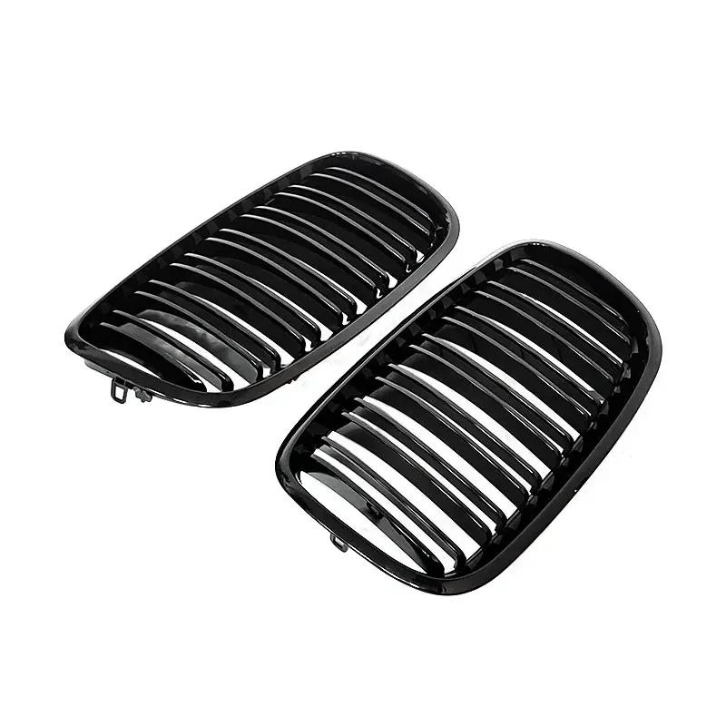2Pcs Car Style Gloss Black Front Kidney Double Slat Grill Grille for BMW X5 E70 2007-2013 X6 E71 E72 2008-2014 Car Accessories